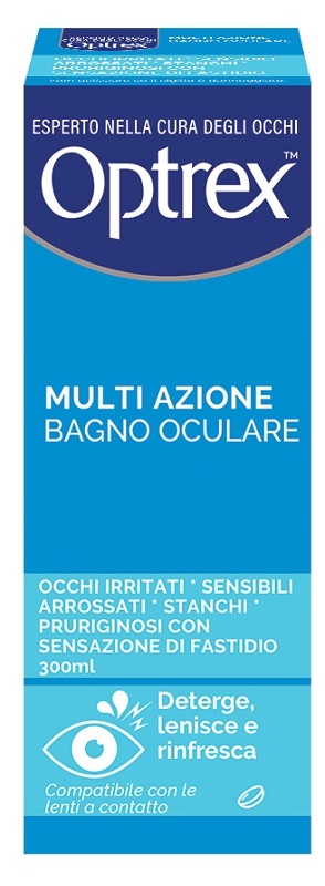 optrex multi azione bagno oculare 300ml + occhiera flessibile