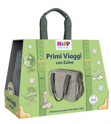 Hipp Cofanetto Primi Viaggi Latte Idratante 350 ml + Shampoodelicato 200 ml + Salviettine Delicate&nutrienti 48 Pezzi +bagno Delicato 350 ml + Zaino Hipp