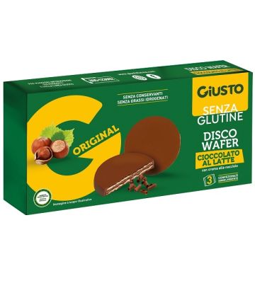 Giusto Senza Glutine Disco Wafer Cioccolato al Latte 3 x 24g