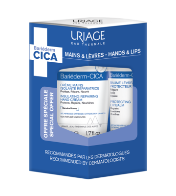 Uriage Bariederm Cr.mani 50 ml + Cica Balsamo Labbra 15 ml