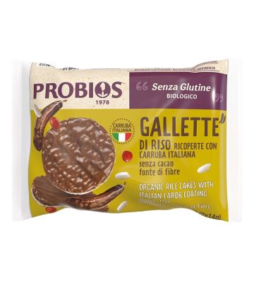 Probios Gallette di Riso Ricoperte con Carruba Italiana 28 g