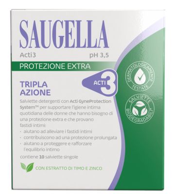 Saugella Acti3 Salviettine 10 Pezzi