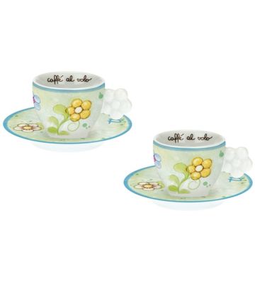 Set Tazzine Caffe' Fiore 2 Pezzi