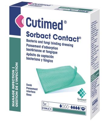Medicazione Idrofobica Cutimed Sorbact Contact 7x9 cm 5 Pezzi
