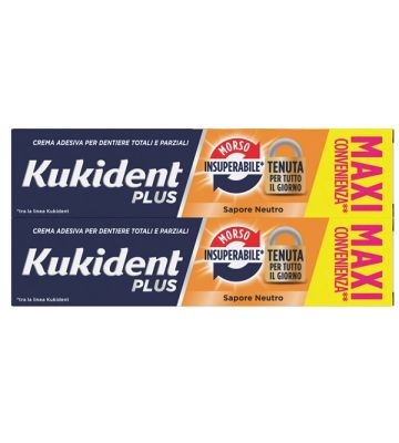 Kukident Bipacco Morso Insuperabile Crema Adesiva Dentiere 57 g x 2