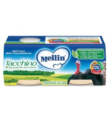 Mellin Omog Tacchino 2x80g