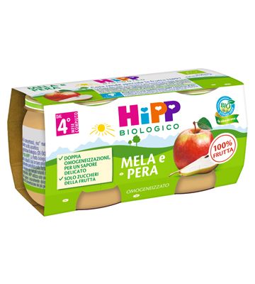 Hipp Omog Mela/pera 2x80g