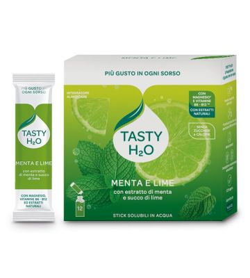Tasty H2o Menta e Lime 12 Stick da 2,5 g