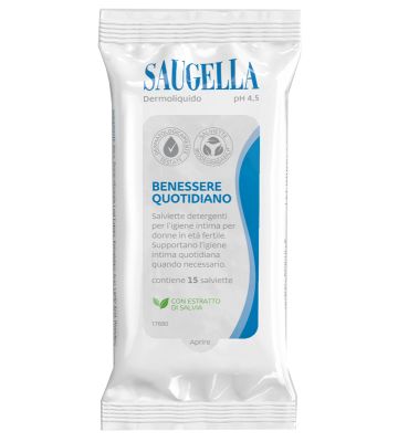 Saugella Dermoliquido Salviettine 15 Pezzi