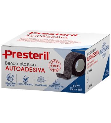 Benda Elastica Autoadesiva Latex Free Presteril cm 2,5x4,5 Mtesi Nero