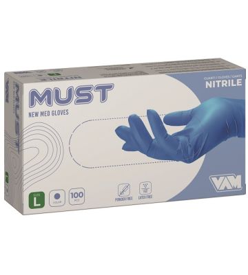 Guanto in Nitrile Monouso Vam Must s Blu 100 Pezzi