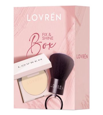 Lovren Ready to Glow Travel Kit Cipria Fix & Shine 1 Cipria+ 1 Pennello Kabuki