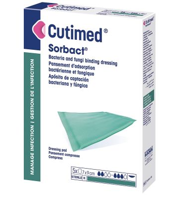 Medicazione Idrofobica Cutimed Sorbact Pad 10x10 cm 5 Pezzi