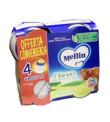 Mellin Omog Manzo 4x80g