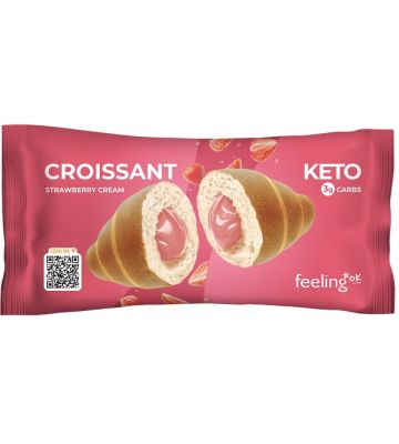 Feeling ok Croissant Ripieno di Crema alla Fragola 50 g