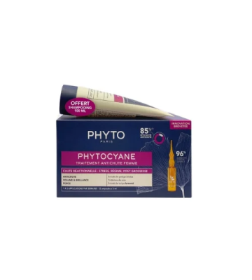 Phyto Set Phytocyane Reactionelle 12 Fiale da 5 ml + Shampoo Anticaduta 100 ml