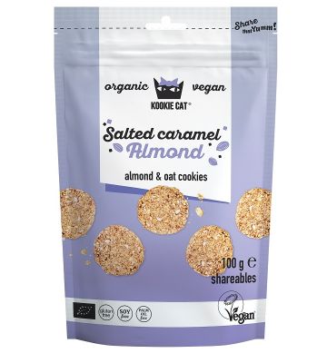 Kookie Cat Biscotti Biologici Vegani con Mandorle Caramellate Salate 100 g