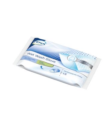 Tena Wet Wash Glove 8pz
