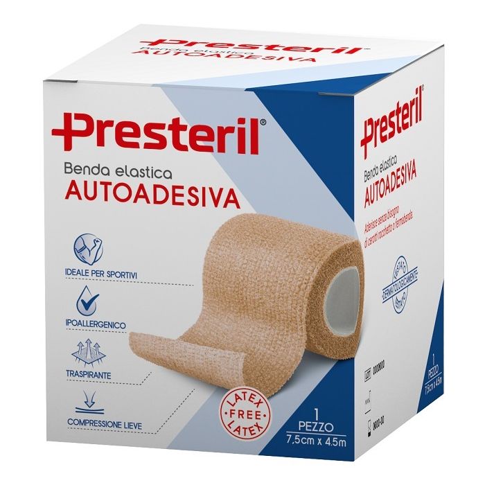 Benda Elastica Autoadesiva Latex Free Presteril cm 7,5x4,5 Mtesi Skin