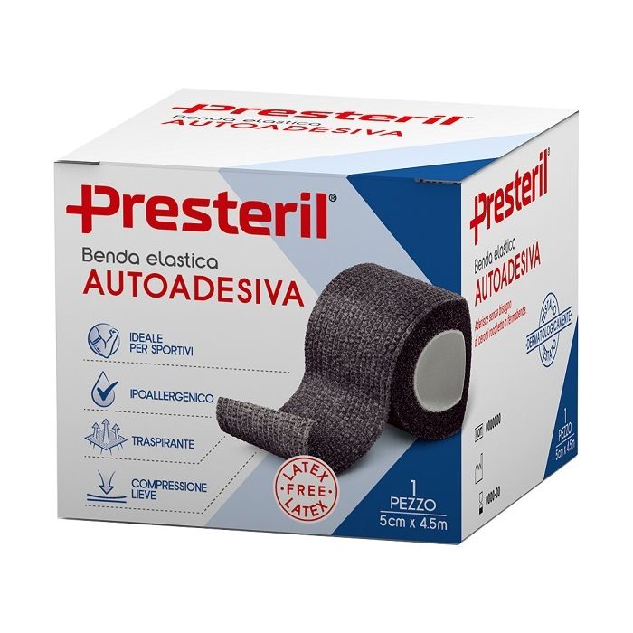 Benda Elastica Autoadesiva Latex Free Presteril cm 5x4,5 m Tesi Nero