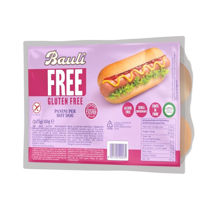 Bauli Free Panini Hot Dog 2 Pezzi da 75 g
