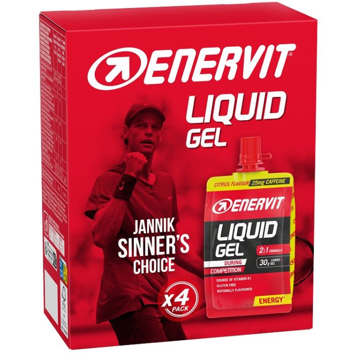 Enervit Sport Liquid Gel Citrus con Caffeina 4 Pezzi da 60 ml