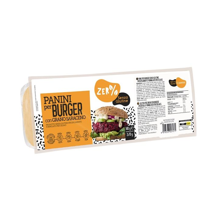 Zer% Panini Burger Grano Saraceno 2 Pezzi da 70 g