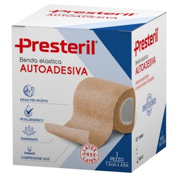 Benda Elastica Autoadesiva Latex Free Presteril cm 7,5x4,5 Mtesi Skin