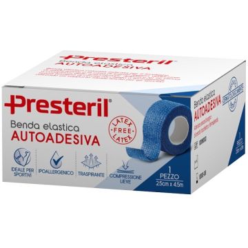 Benda Elastica Autoadesiva Latex Free Presteril cm 2,5x4,5 Mtesi Blu