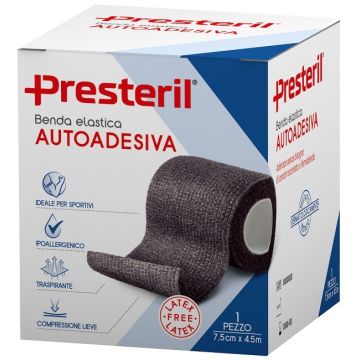 Benda Elastica Autoadesiva Latex Free Presteril cm 7,5x4,5 Mtesi Nero