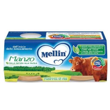 Mellin Omog Manzo 2x80g