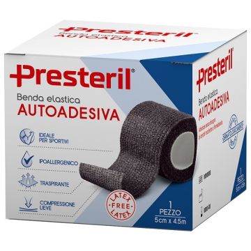 Benda Elastica Autoadesiva Latex Free Presteril cm 5x4,5 m Tesi Nero