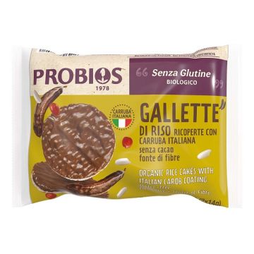 Probios Gallette di Riso Ricoperte con Carruba Italiana 28 g