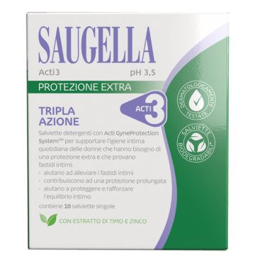 Saugella Acti3 Salviettine 10 Pezzi