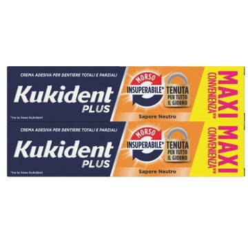 Kukident Bipacco Morso Insuperabile Crema Adesiva Dentiere 57 g x 2