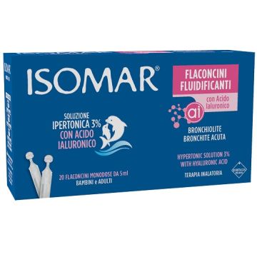 Isomar Flaconcini Fluidificanti Soluzione Ipertonica 30%+acido Ialuronico 20 Flaconcini da 5 ml