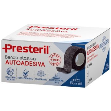 Benda Elastica Autoadesiva Latex Free Presteril cm 2,5x4,5 Mtesi Nero