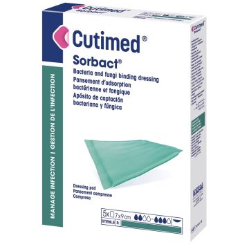 Medicazione Idrofobica Cutimed Sorbact Pad 10x10 cm 5 Pezzi