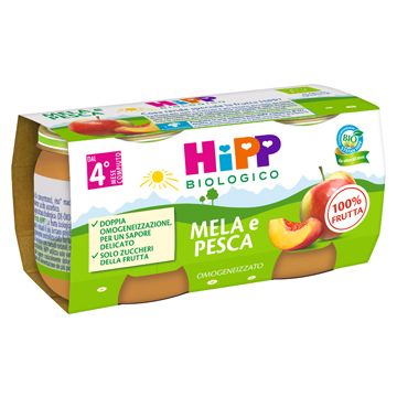 Hipp Bio Omog Mela/pesca 2x80g