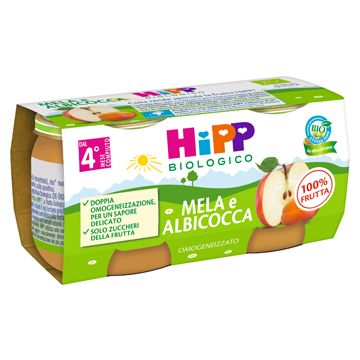 Hipp Bio Omog Alb/mela 2x80g