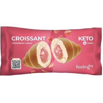 Feeling ok Croissant Ripieno di Crema alla Fragola 50 g