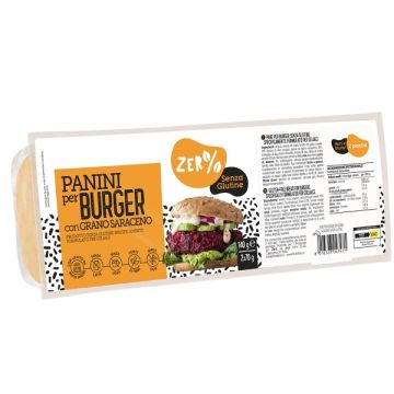 Zer% Panini Burger Grano Saraceno 2 Pezzi da 70 g