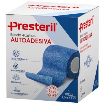 Benda Elastica Autoadesiva Latex Free Presteril cm 7,5x4,5 Mtesi Blu