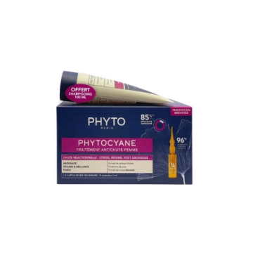 Phyto Set Phytocyane Reactionelle 12 Fiale da 5 ml + Shampoo Anticaduta 100 ml