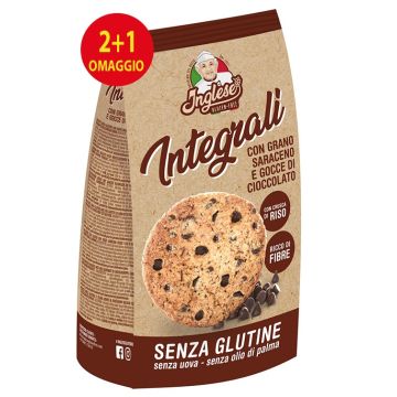 Inglese Biscotti Integrali Grano Saraceno Cioccolato 300 g Promo 2+1 in Omaggio Senza Uova