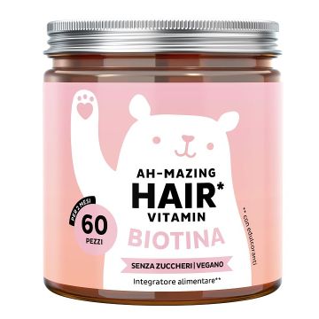 Bears With Benefits Ah-mazing Hair Vitamins con Biotina 60 Caramelle Gommose con Edulcoranti Senza Zuccheri