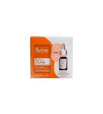 Avene Solare Ultra Fluid Spf50+ 50ml + Siero Vitamin Active cg 10ml