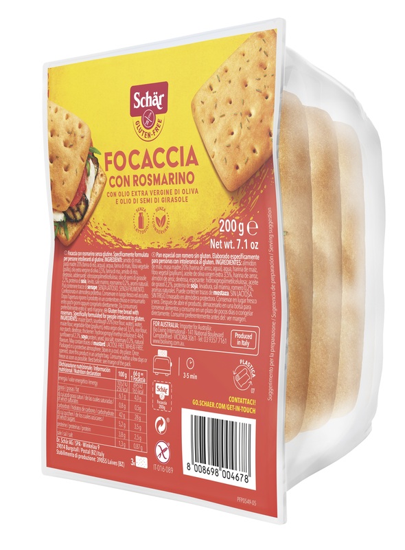 schar focaccia rosmarino 200g