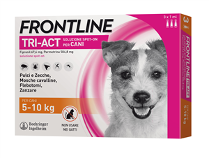 frontline tri-act spot-on soluz 3 pipette 1 ml cani da 5 a 10 kg