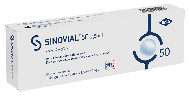 siringa intra-articolare sinovial one acido ialuronico 2% 2,5 ml